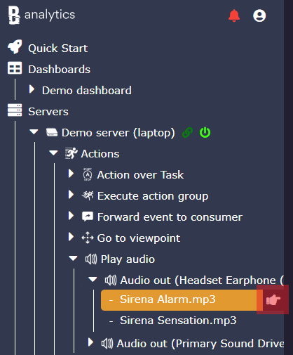 Manually execute Play Audio action